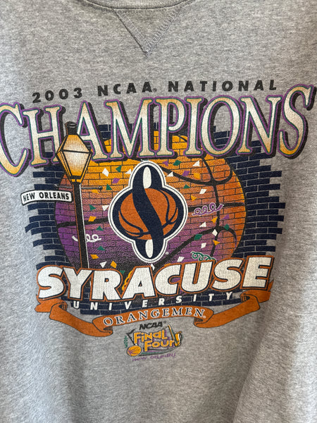 Vintage Syracuse Basketball Mardi Gras 2003 Champs Sweatshirt Large SS1126