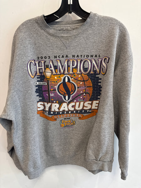 Vintage Syracuse Basketball Mardi Gras 2003 Champs Sweatshirt Large SS1126