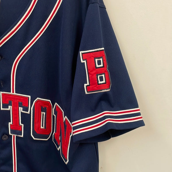 Navy Blue Boston Red Sox Jersey with Red lettering. Size 2XL.