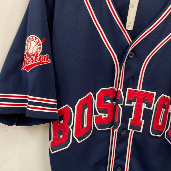 Navy Blue Boston Red Sox Jersey with Red lettering. Size 2XL.