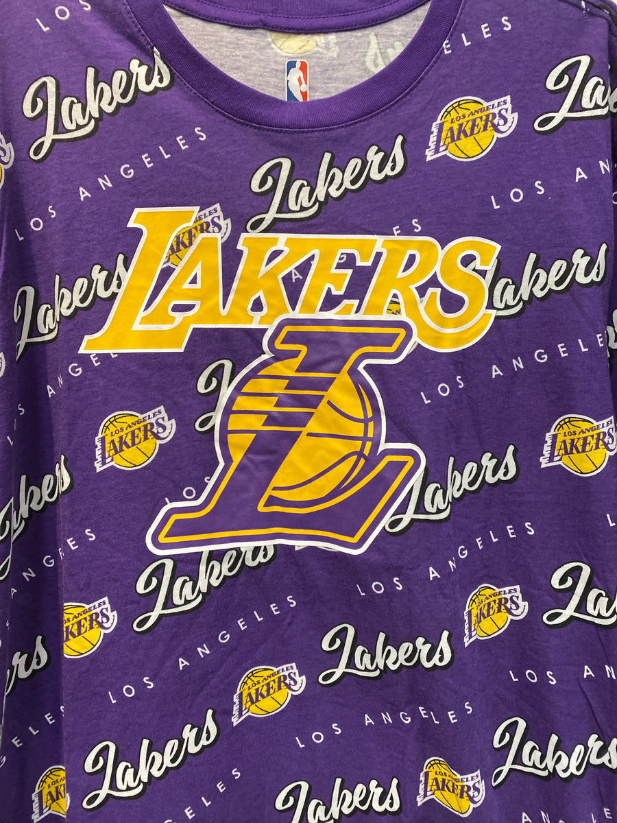 Los Angeles Lakers Youth Allover Print Long Sleeve T-Shirt and Pants Sleep  Set - Gold