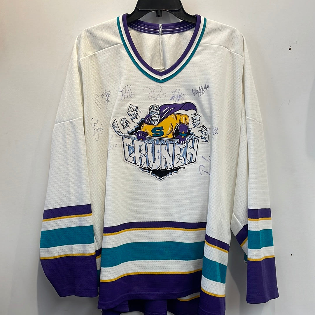 Vintage 90's Syracuse Crunch Jersey w/ autographs XXL CR4