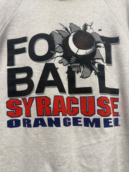 Vtg SU Orangemen Football Crewneck Sweatshirt Grey M/L USA SS1245