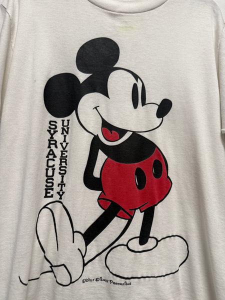 vintage Syracuse University Mickey Walt Disney white tee shirt size large ts805