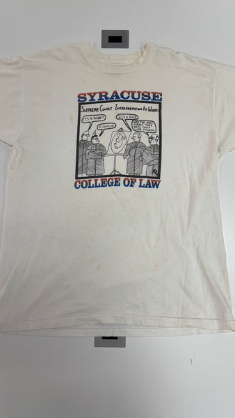 Syracuse College of Law Cartoon S/S T-Shirt White XL TS657