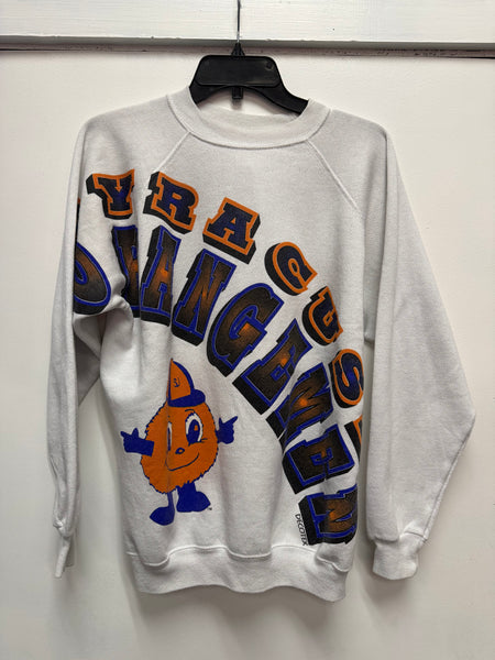 1990s Syracuse Orangemen wrap around white crewneck size large ss1285