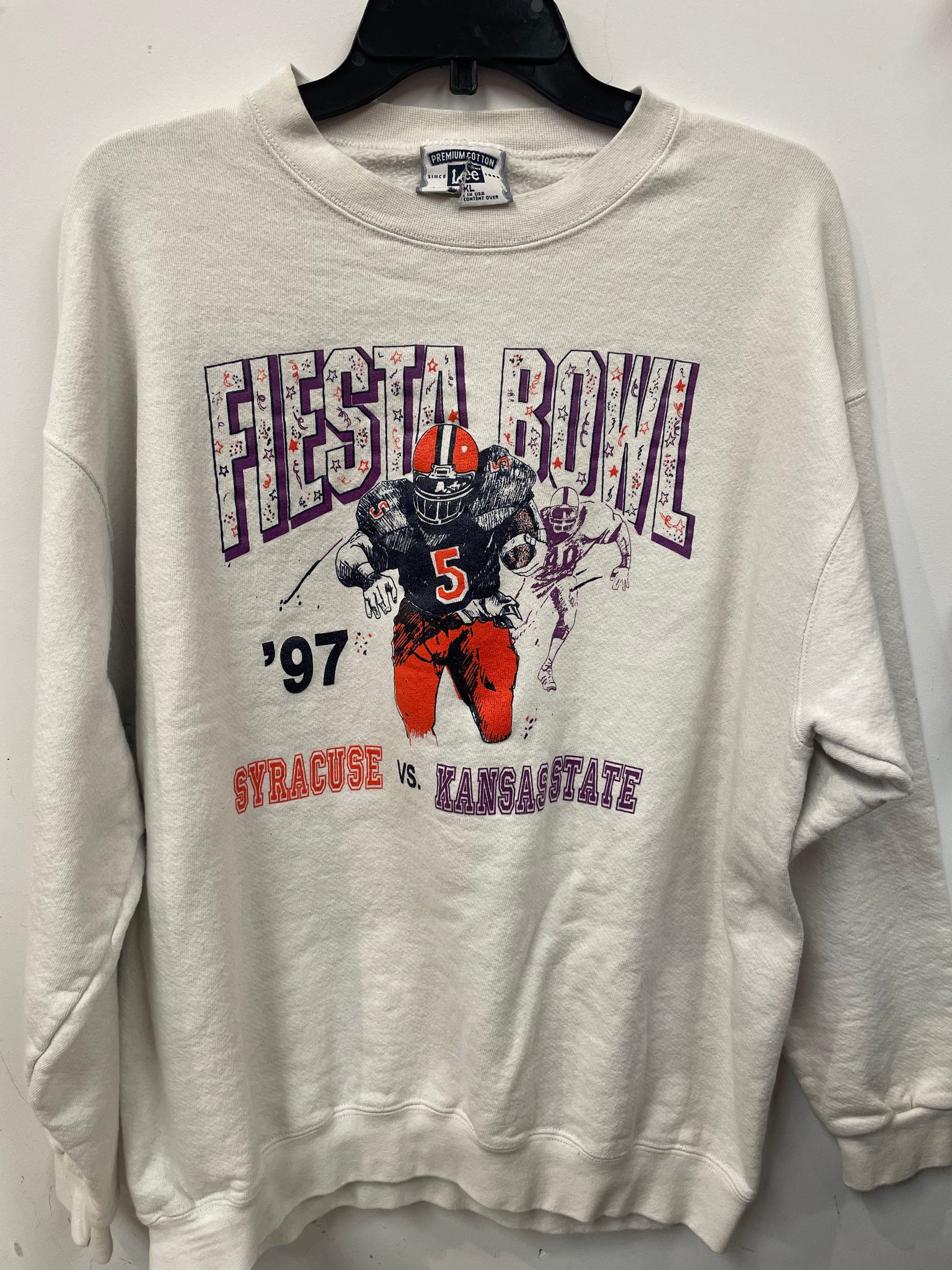 Vintage White Syracuse Fiesta Bowl '97 Sweatshirt XL SS1016