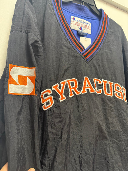 Vtg Champion SU Pullover Windbreaker Blk XL J344