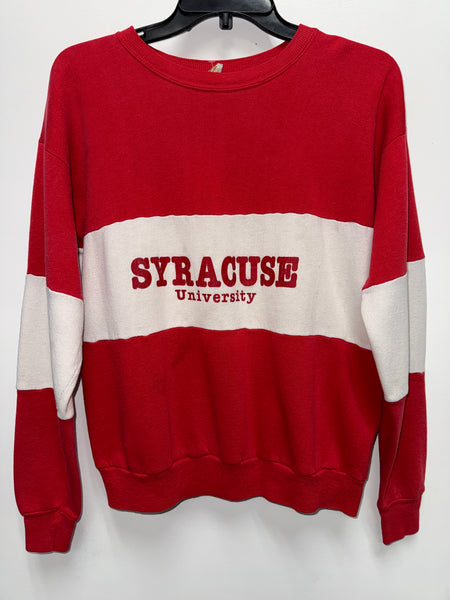 Vtg SU Crewneck M/L Red White USA SS1281