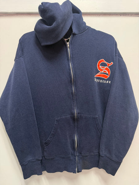 vintage 1980s Syracuse University navy full zip up hoodie medium ss1295