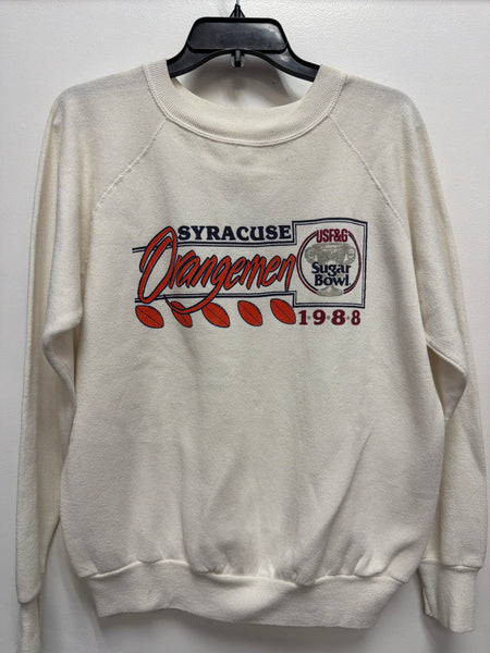 Vtg SU Orangemen Football Crewneck Sweatshirt Sugar Bowl ‘88 USA M/L SS1268