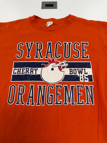 Vintage SU Orangemen Football Cherry Bowl '85 S/S T-Shirt Orange S/M TS637