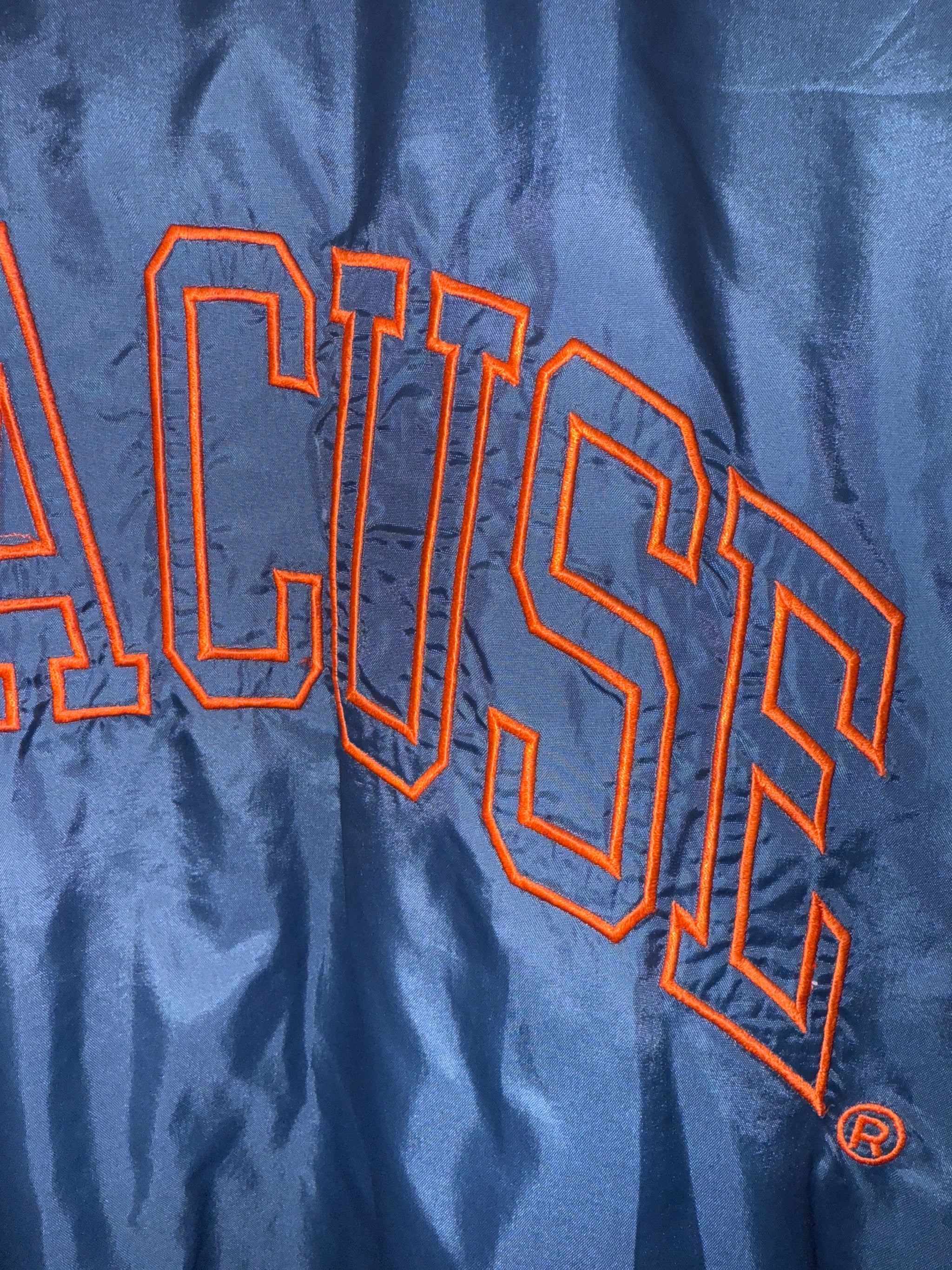Vintage SU Starter Windbreaker Jacket Large Navy Blue White Orange