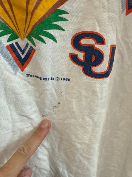 Vintage 1988 Hall of Fame Bowl Game Syracuse Football T Shirt Large/XL TS561