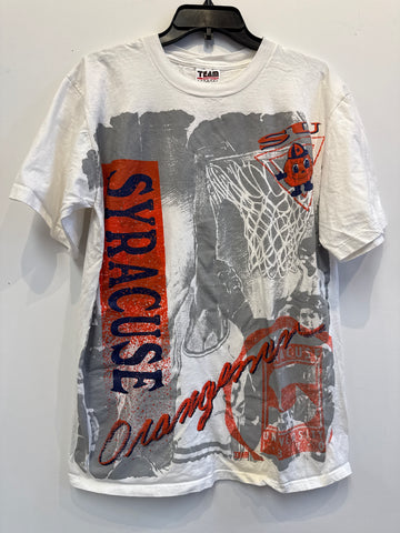 Vintage Syracuse Basketball All Over Print T Shirt XL TS600