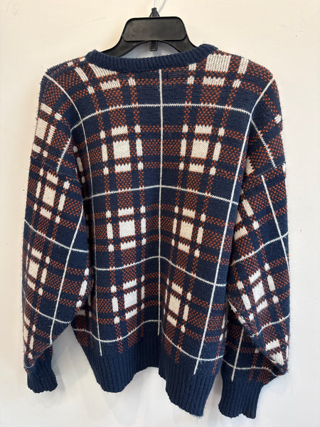 Vintage Syracuse University Plaid Cliff Engle Knit Sweater Medium SS1207
