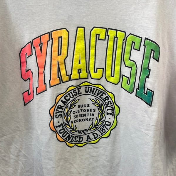Vintage Syracuse University Neon Seal T Shirt L/XL TS416