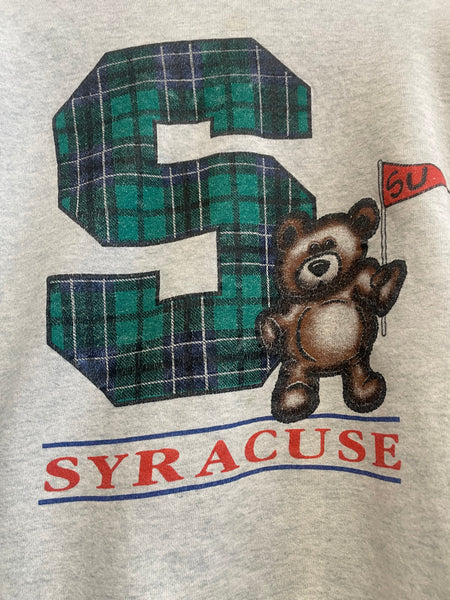 Vintage Syracuse Plaid Crewneck with Bear L SS1063