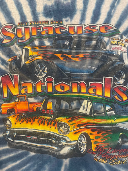 Vintage Tie Dye Syracuse Nationals Car Tee Shirt 3XL TS506