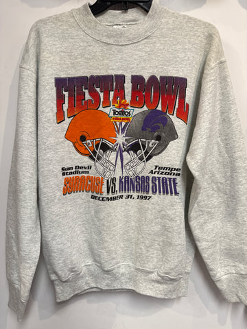 Vintage 1997 Tostitos Fiesta Bowl SU Football Sweatshirt Grey Med SS1114