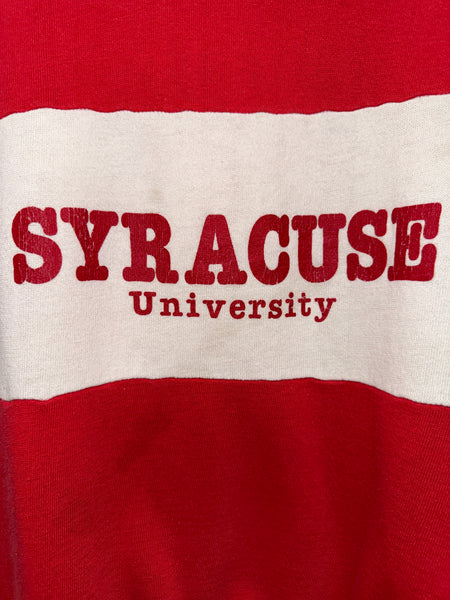 Vtg SU Crewneck M/L Red White USA SS1281