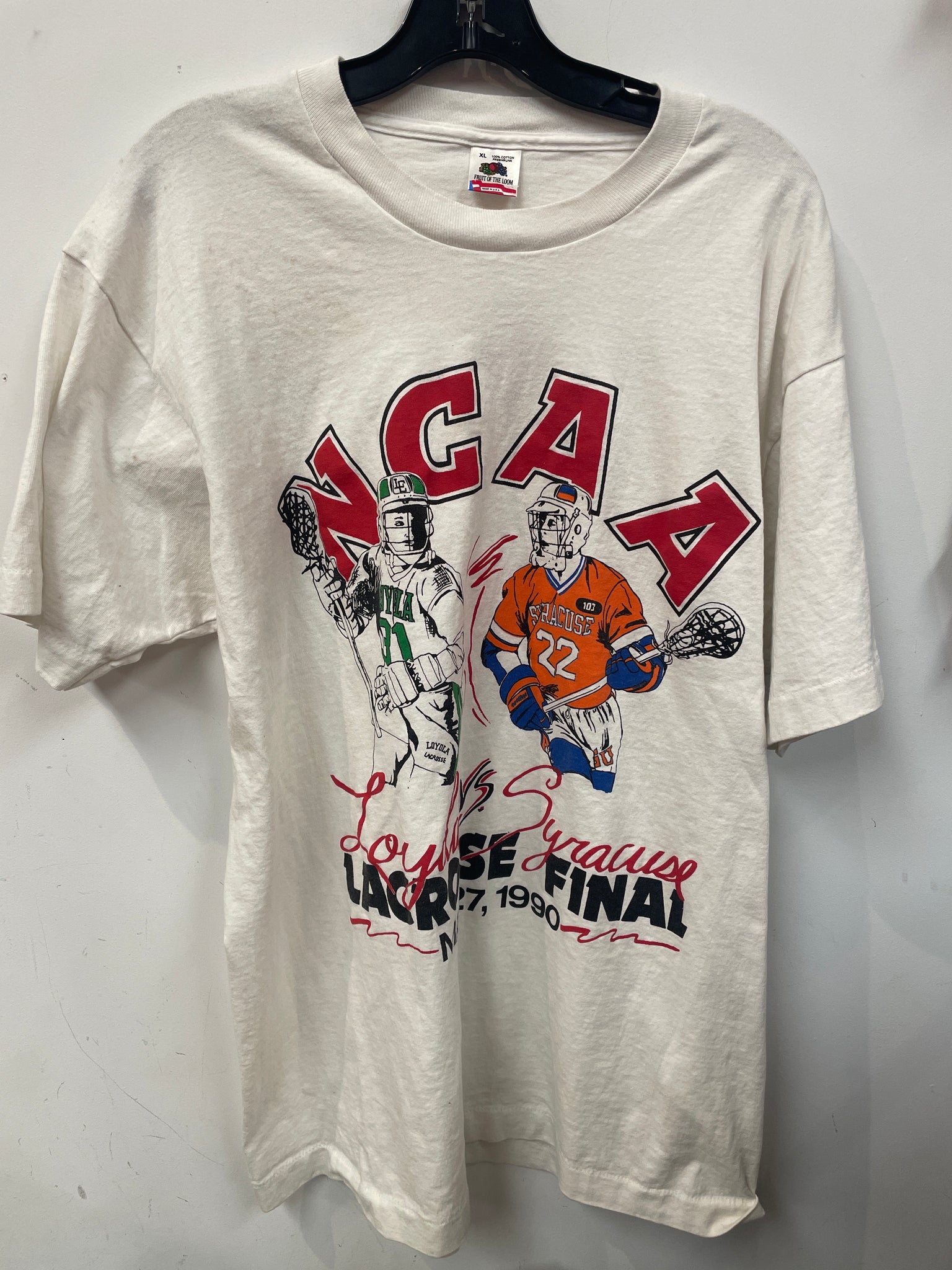 Rare Vintage 1990 Syracuse Lacrosse T Shirt XL TS477