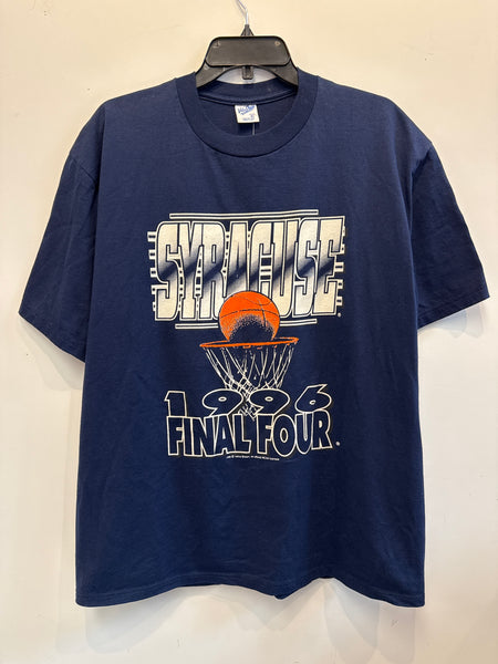 Syracuse 1996 Final Four Basketball Hoop S/S T-Shirt Navy Blue XL USA TS631