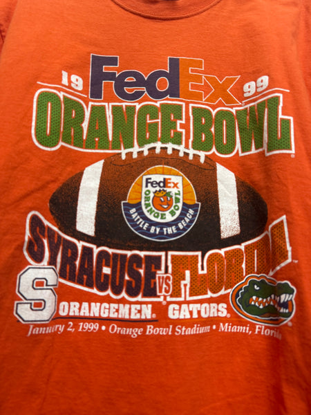 1999 Fedex orange bowl Syracuse Orangemen  vs Florida Gators size large ts804