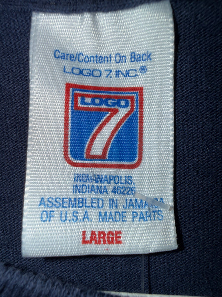 Vtg SU Basketball Orangemen Flaming Hoop Tee Navy Large USA TS786
