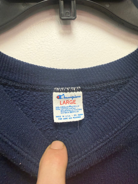 vintage 1980s made in USA champion Syracuse University navy crewneck ss1296