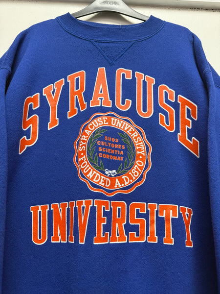 vintage 1990s royal blue Syracuse University crest logo crewneck size Large SS1254