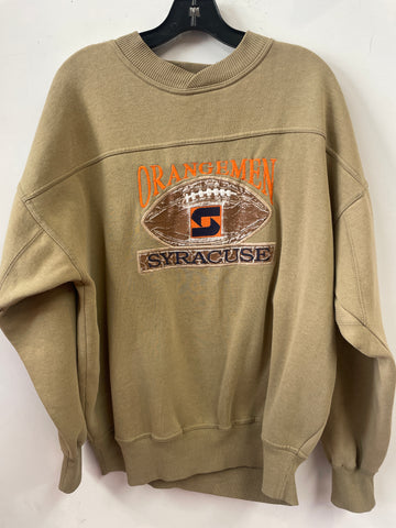 Vintage Tan Stitched Syracuse Football Sweatshirt Large SS1010