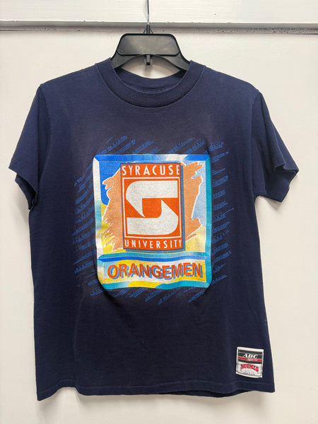 Vtg Nutmeg SU Orangemen "The Best Is Here" Interlocking "S" S/S T-Shirt TS673