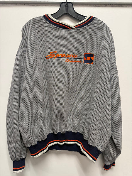 Vtg SU Orangemen Interlocking S Crewneck Sweatshirt White/Black XL SS1261