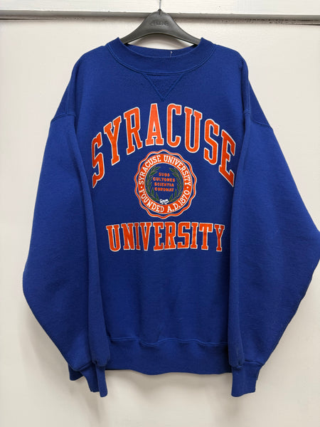 vintage 1990s royal blue Syracuse University crest logo crewneck size Large SS1254