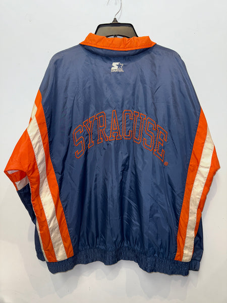 Vintage SU Starter Windbreaker Jacket Large Navy Blue White Orange J159