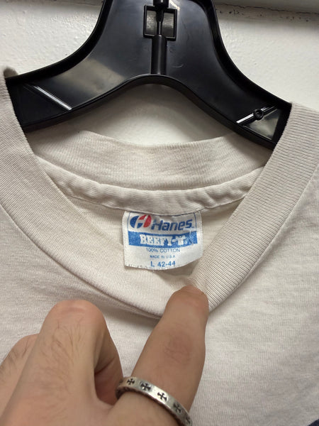 Vtg SU Orangemen Otto Sole S/S T-Shirt White L USA TS665
