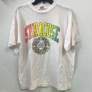 Vintage Syracuse University Neon Seal T Shirt L/XL TS416