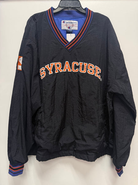 Vtg Champion SU Pullover Windbreaker Blk XL J344