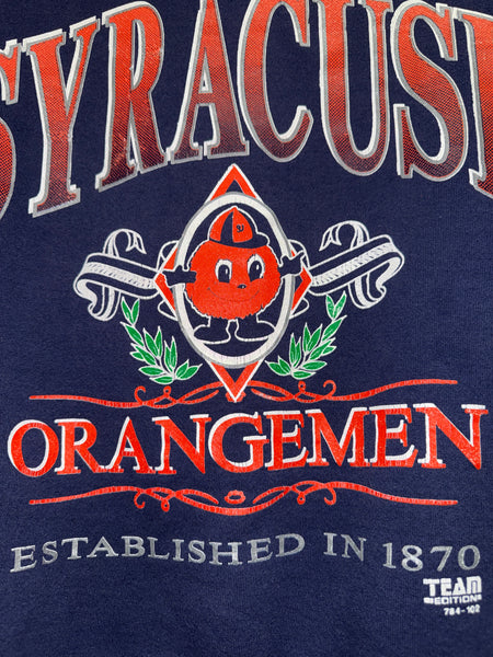 Vtg SU Orangemen Otto Crest Crewneck Sweatshirt Navy L SS1240