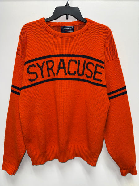 Vtg SU Knit Sweater L Orange USA SS1280