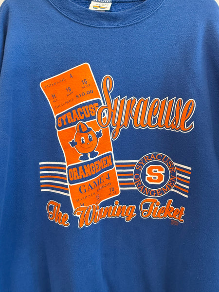 Vintage Royal Blue Syracuse Ticket Sweatshirt XL SS1178