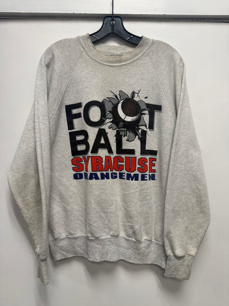 Vtg SU Orangemen Football Crewneck Sweatshirt Grey M/L USA SS1245