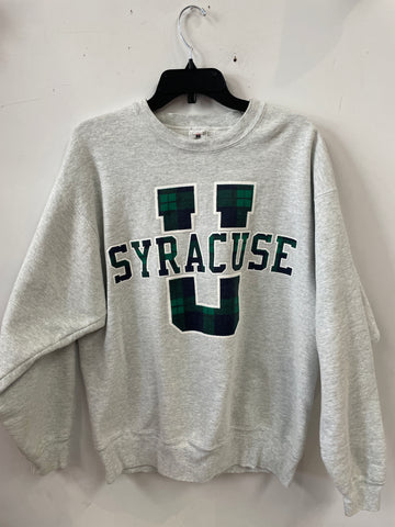 Vintage Green Plaid Syracuse Sweatshirt Large SS1011