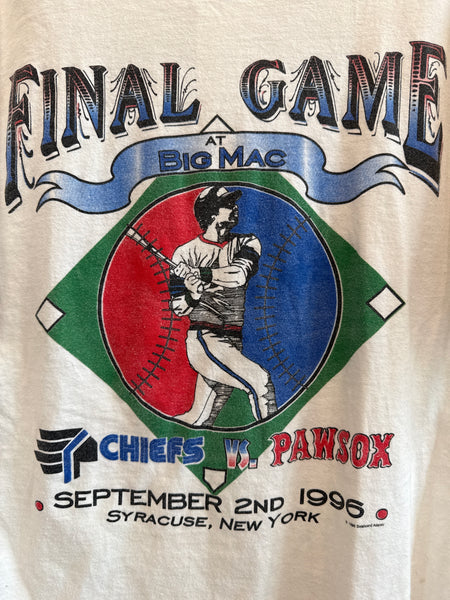 Vintage Syracuse Chiefs Final Game at Big Mac 1996 T Shirt Large