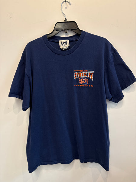 Vintage Stitched Syracuse SU Orangemen S/S T-Shirt Navy L USA TS636