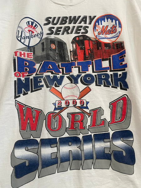 Vintage Yankees Mets Battle of NY ‘00 World Series Tee White L/XL TS440