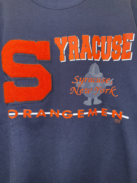 SU Syracuse New York Orangemen Otto “S” Patch Crewneck Navy L SS1898