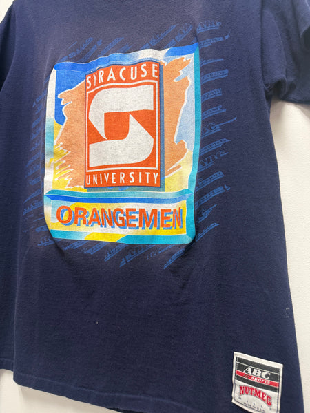 Vtg Nutmeg SU Orangemen "The Best Is Here" Interlocking "S" S/S T-Shirt TS673
