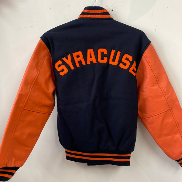 Vintage Syracuse Wool Varsity Jacket w/ Leather Sleeves XS J264